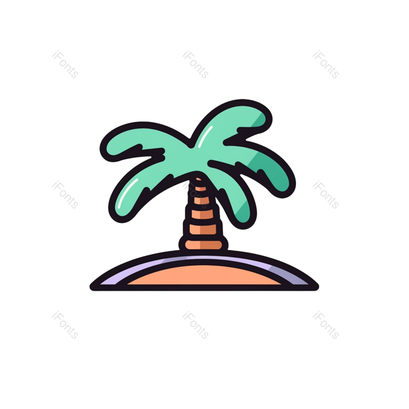 卡通图片,户外元素,树木PNG,夏天免抠素材